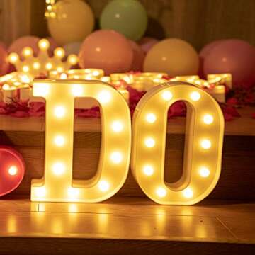 Battery-Operated LED Marquee Letter Light for Parties