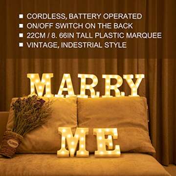 Battery-Operated LED Marquee Letter Light for Parties
