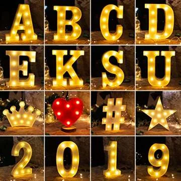 Battery-Operated LED Marquee Letter Light for Parties