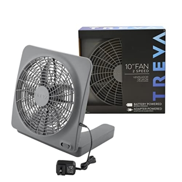 O2COOL Treva 10-Inch Portable Fan - Battery & AC Powered Cooling