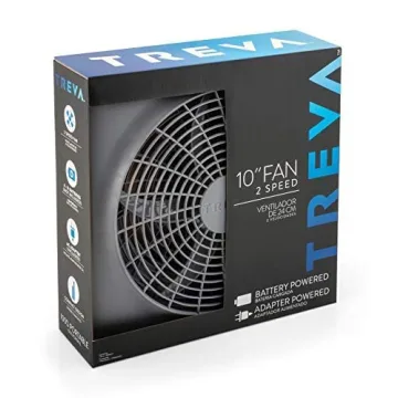 O2COOL Treva 10-Inch Portable Fan - Battery & AC Powered Cooling