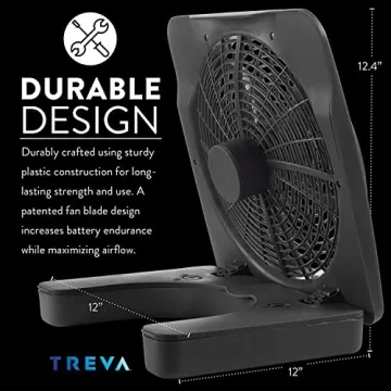 O2COOL Treva 10-Inch Portable Fan - Battery & AC Powered Cooling