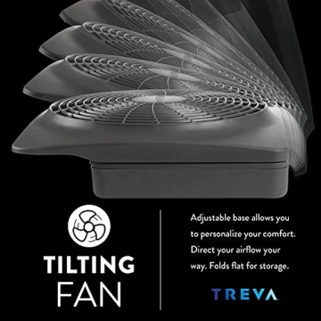 O2COOL Treva 10-Inch Portable Fan - Battery & AC Powered Cooling