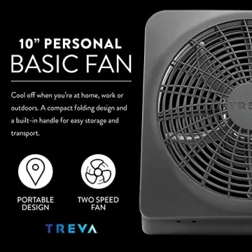 O2COOL Treva 10-Inch Portable Fan - Battery & AC Powered Cooling