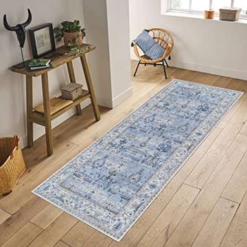 Adiva Machine Washable Non-Slip Area Rug for All Rooms