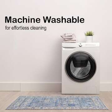 Adiva Machine Washable Non-Slip Area Rug for All Rooms