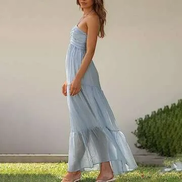 Elegant Womens Chiffon Halter Neck Dress for Summer