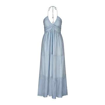 Elegant Womens Chiffon Halter Neck Dress for Summer