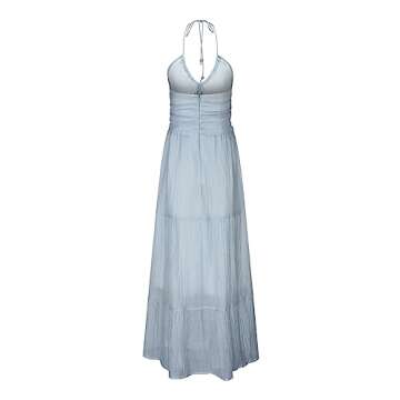 Elegant Womens Chiffon Halter Neck Dress for Summer