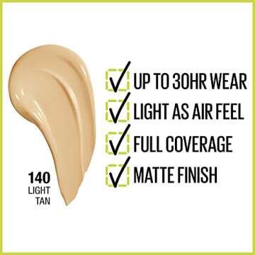 Maybelline Super Stay Full Coverage Liquid Foundation Active Wear Makeup, Up to 30Hr Wear, Transfer,...