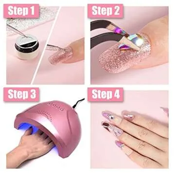 4440 Pcs Nail Art Rhinestones Set, Crystal AB Rhinestone Nail Gems, Multi-Shape 3D Nail Diamonds for Nail Art and DIY Decoration, with Picker Pencil and Tweezer