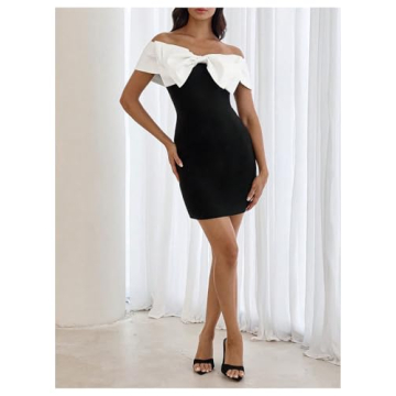 Floerns Women's Off Shoulder Mini Dress Elegant Fashion
