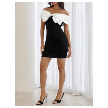 Floerns Women's Off Shoulder Mini Dress Elegant Fashion