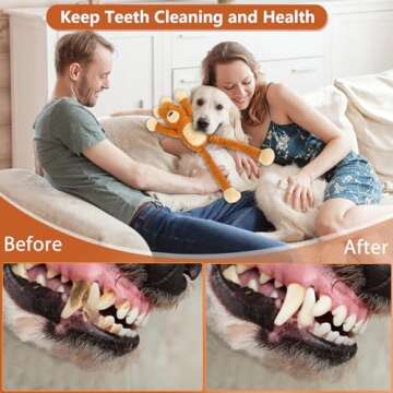 Large Squeaky Dog Toys, Tough Tug-Pull Interactive Puppy Toys, Plush Dog Chew Toys for Small, Medium and Large Dogs