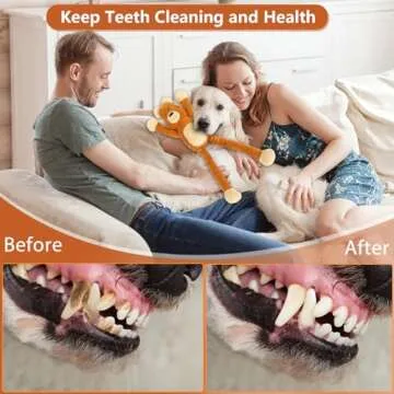 Large Squeaky Dog Toys, Tough Tug-Pull Interactive Puppy Toys, Plush Dog Chew Toys for Small, Medium and Large Dogs