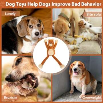 Large Squeaky Dog Toys, Tough Tug-Pull Interactive Puppy Toys, Plush Dog Chew Toys for Small, Medium and Large Dogs