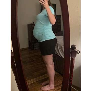 Peauty Maternity Shirts for Women - Side Ruched Casual Tops for Pregnancy