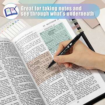 Transparent Sticky Notes, Clear Sticky Notes Pads with Pen, Waterproof Self-Stick Translucent Sticky Notes Tabs for Annotation Books, Bible Journaling Study Office School Supplies