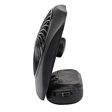 O2COOL Treva 5 Inch Battery Powered Fan Portable Desk Fan 2 Cooling Speeds with Compact Folding & Tilt Design Cubicle Accessories Small Portable (Black)