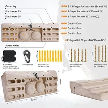 Two Stones Rock Climbing Hangboard for All Skill Levels