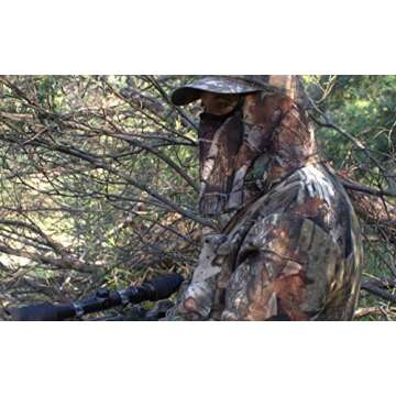 DOWN UNDER OUTDOORS Premium Camo Hunting Face Mask in Lightweight Breathable Sheer Mesh for Warm Weather, Adjustable for Men, Women and Kids