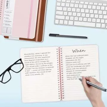 ABERLLS Pink Lined Spiral Journal Notebook with 160 Pages, 8×5.7in, A5 Spiral Notebook, Journaling Notebooks for Work, School, Women, Men, College Ruled Spiral Notebook, Hardcover Leather Journals