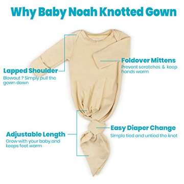 Baby Knotted Gown - Super Soft Infant Sleepwear Set