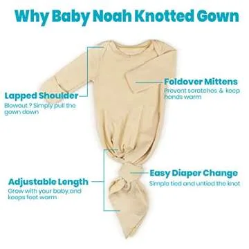 Baby Knotted Gown - Super Soft Infant Sleepwear Set
