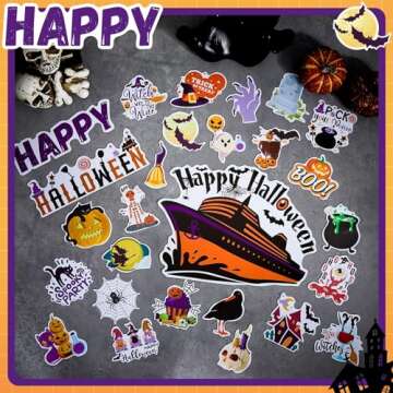 Leumoi 27 Pcs Halloween Cruise Door Magnets Decorations Funny Cruise Ship Door Magnets Magnetic Reusable Cruise Magnet for Halloween Cabin Door Ship Carnival Refrigerator Office Car Accessories