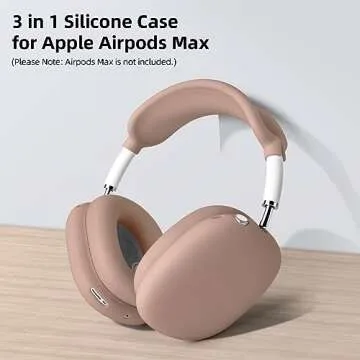 AIRSPO Airpods Max Case Cover, Silicone Case Cover for AirPods Max Headphones, Anti-Scratch Ear Pad Cover/Headband Cover for Apple AirPods Max, Airpod Max Accessories (Milk Tea)