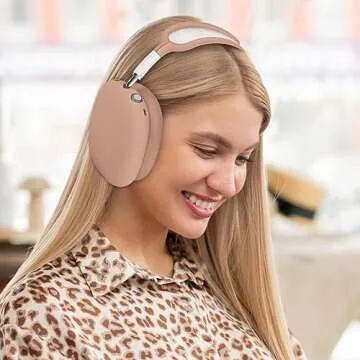 AIRSPO Airpods Max Case Cover, Silicone Case Cover for AirPods Max Headphones, Anti-Scratch Ear Pad Cover/Headband Cover for Apple AirPods Max, Airpod Max Accessories (Milk Tea)