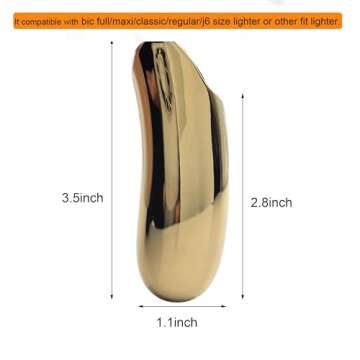 Lucklybestseller Heavy Curved Lighter Case Cover Holder Sleeve Pouches Metal Ergonomic Design for BI...