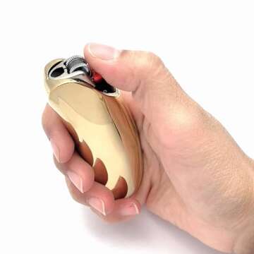 Lucklybestseller Heavy Curved Lighter Case Cover Holder Sleeve Pouches Metal Ergonomic Design for BIC Full Size Lighter J6