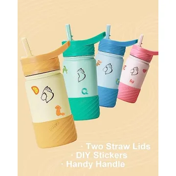 BUZIO Kids Insulated Water Bottle with Fun Stickers