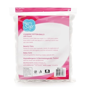 Simply Soft Premium Cotton Balls - 600 Count, 100% Cotton