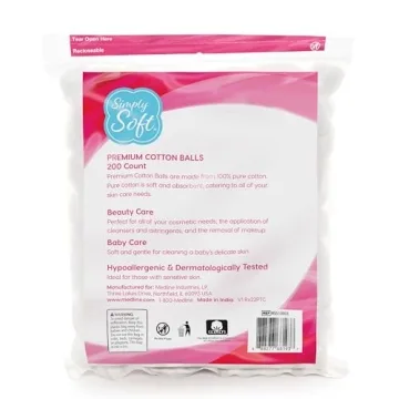 Simply Soft Premium Cotton Balls - 600 Count, 100% Cotton
