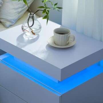 Cubehom LED Nightstands Set of 2 for Modern Bedrooms