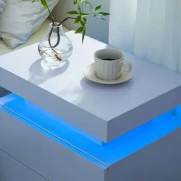 Cubehom LED Nightstands Set of 2 for Modern Bedrooms