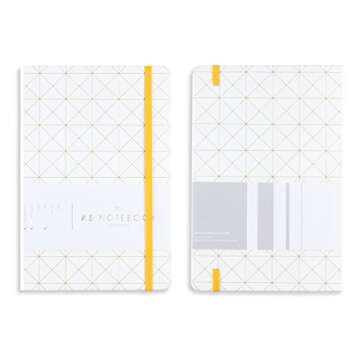 Miliko Geometry Golden Blocking A5 Hardcover Banded Dot Grid Notebook/Journal-100 Sheets(200 Pages).100gsm Inner Page. 8.27"x5.67"(Dot Grid)