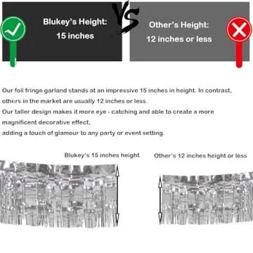 Blukey Foil Fringe Garland - Sparkling Decor for Celebrations