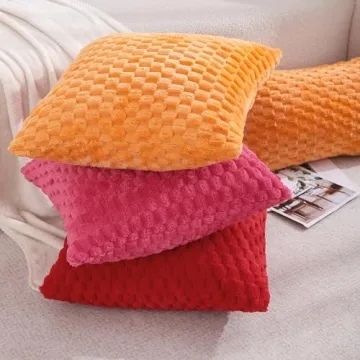 Vibrant Hot Pink Faux Fur Pillow Covers Set of 2