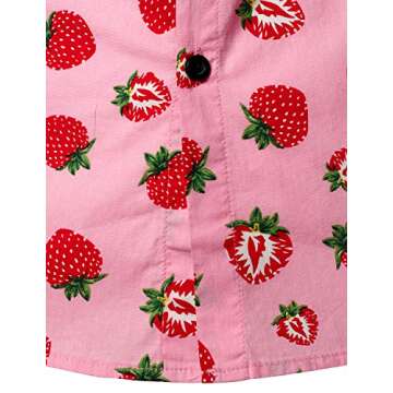 JOGAL Men's Button Down Hawaiian Shirt for Summer Fun