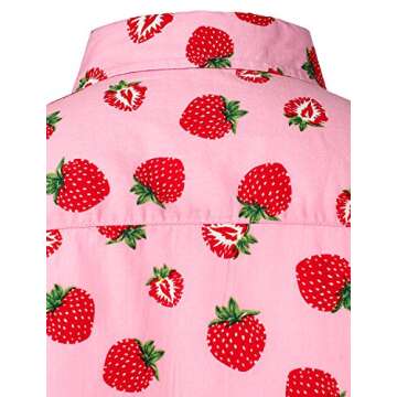 JOGAL Men's Button Down Hawaiian Shirt for Summer Fun