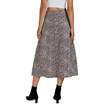 LYANER Casual Boho High Waist Midi Skirt - Stylish & Comfy