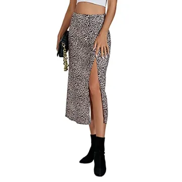 LYANER Casual Boho High Waist Midi Skirt - Stylish & Comfy