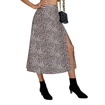 LYANER Casual Boho High Waist Midi Skirt - Stylish & Comfy