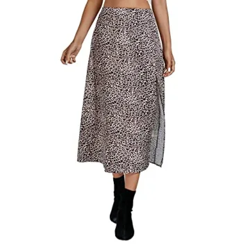 LYANER Casual Boho High Waist Midi Skirt - Stylish & Comfy