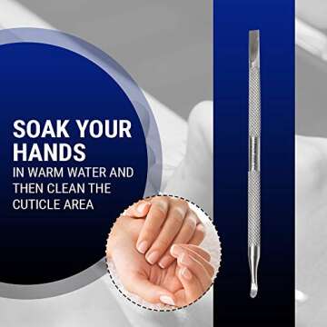 Majestic Bombay - Professional Stainless Steel Cuticle Pusher and Nail Cleaner Tool