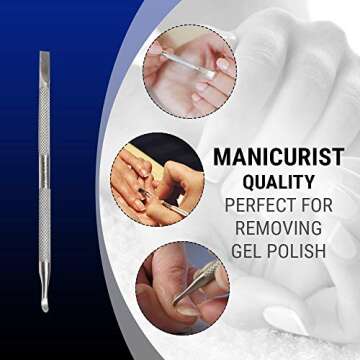 Majestic Bombay - Professional Stainless Steel Cuticle Pusher and Nail Cleaner Tool