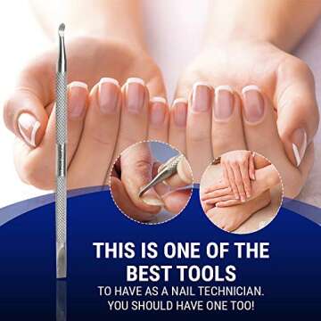 Majestic Bombay - Professional Stainless Steel Cuticle Pusher and Nail Cleaner Tool